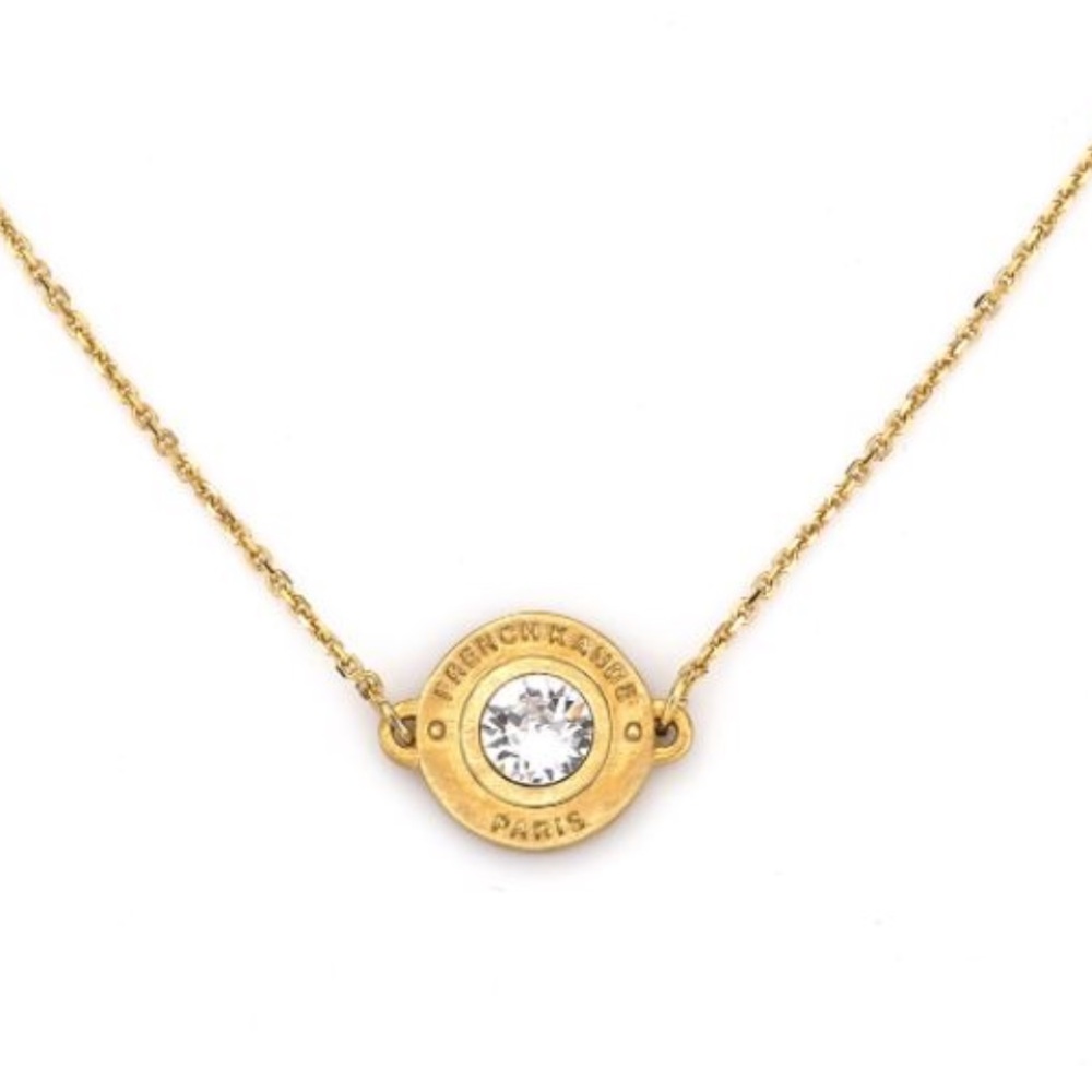 French Kande Annecy Birthstone Necklace Gold/Clear Swarovski Crystal - Picture 3 of 8